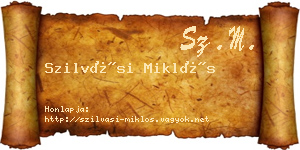 Szilvási Miklós névjegykártya