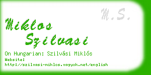 miklos szilvasi business card