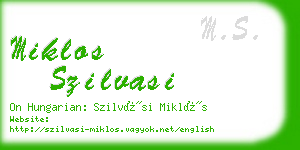 miklos szilvasi business card